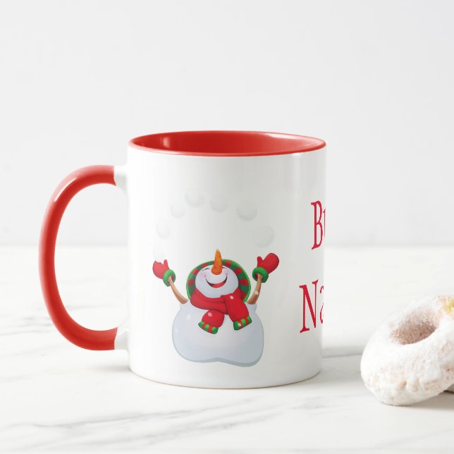 Christmas Mug-Snowman-Buon Natale/Merry Christmas Mug (With Donut)