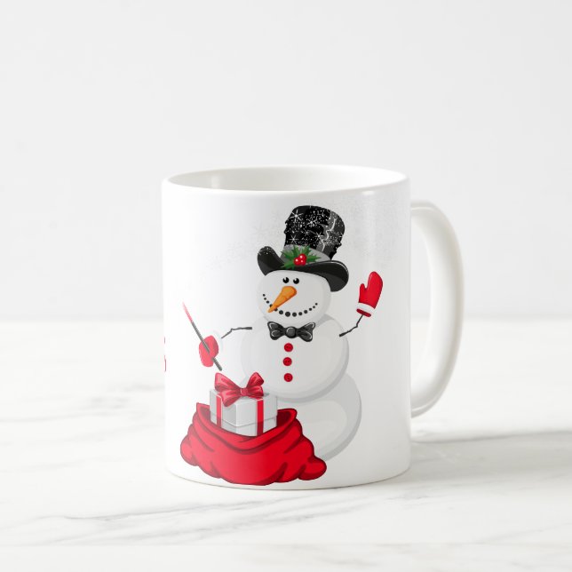 Christmas Mug-Snowman Coffee Mug (Front Right)