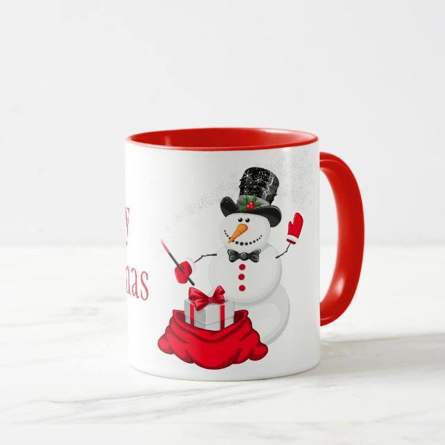 Christmas Mug-Snowman Mug (Front Right)