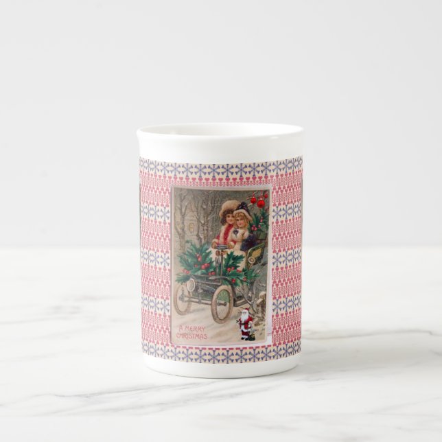 Christmas Mug, Vintage Bone China Mug (Front)