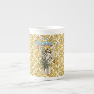 Christmas Mug, Vintage, Happy Holidays Angel Bone China Mug