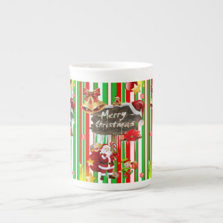 Christmas Mug, Vintage, Merry Christmas Santa Bone China Mug