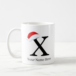 Christmas Mug "X" Initial
