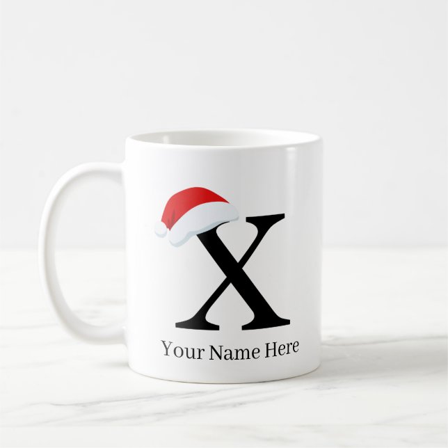 Christmas Mug "X" Initial (Left)