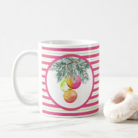 Christmas Mugs Cute Pink and Green