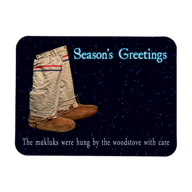 Christmas Mukluks Magnet (Horizontal)