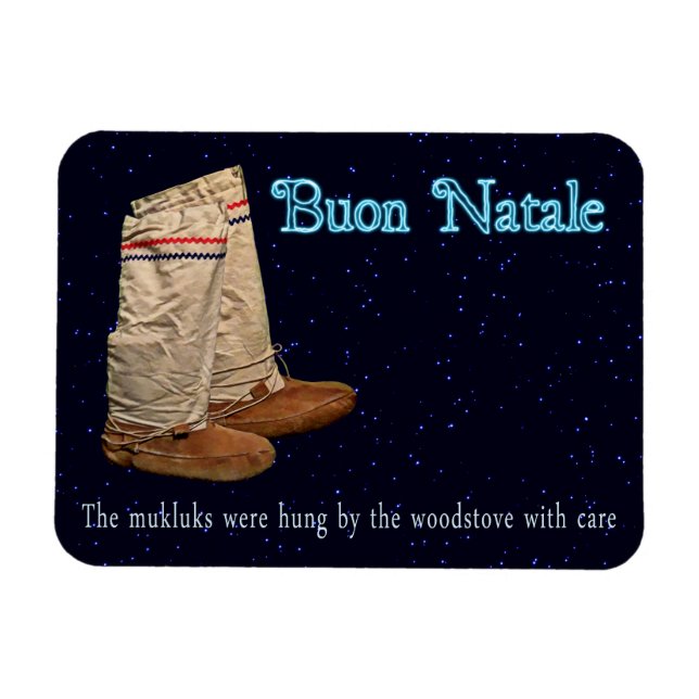 Christmas Mukluks Magnet (Horizontal)