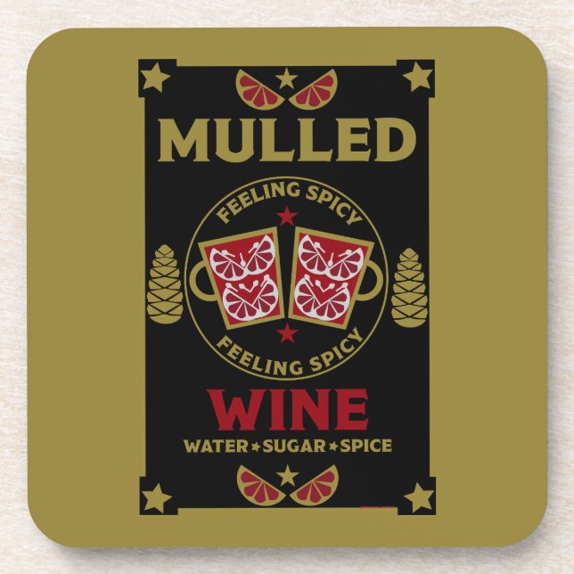 Christmas Mulled Red Wine  Coaster (Front)