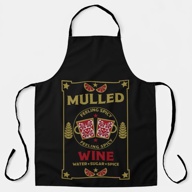 Christmas Mulled Red Wine Drink Apron (Front)