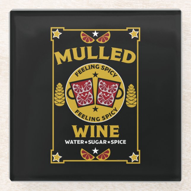 Christmas Mulled Red Wine  Glass Coaster (Front)