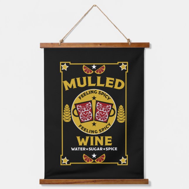 Christmas Mulled Red Wine  Hanging Tapestry (Front)