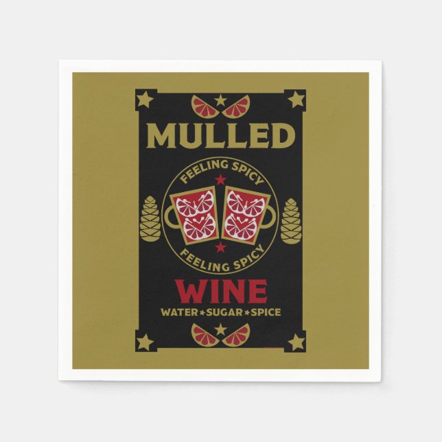 Christmas Mulled Red Wine  Napkin (Front)