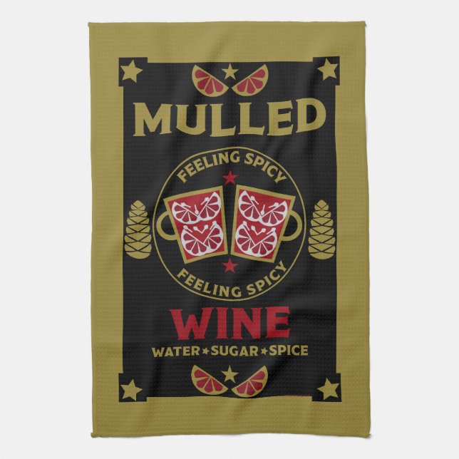 Christmas Mulled Red Wine  Tea Towel (Vertical)