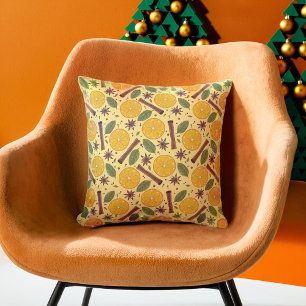 Christmas mulled wine spicy bright yellow cushion