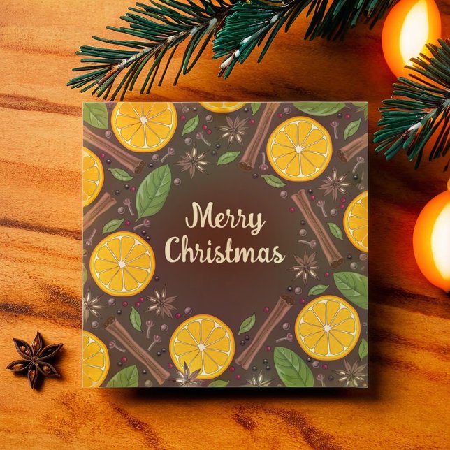 Christmas mulled wine spicy brown card (Christmas mulled wine spicy brown card)