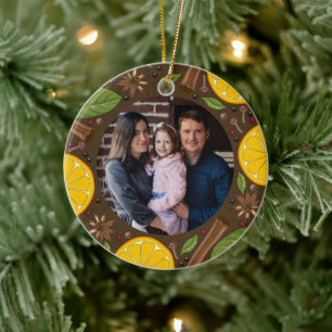 Christmas mulled wine spicy brown ceramic tree decoration