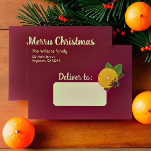 Christmas mulled wine spicy burgundy envelope