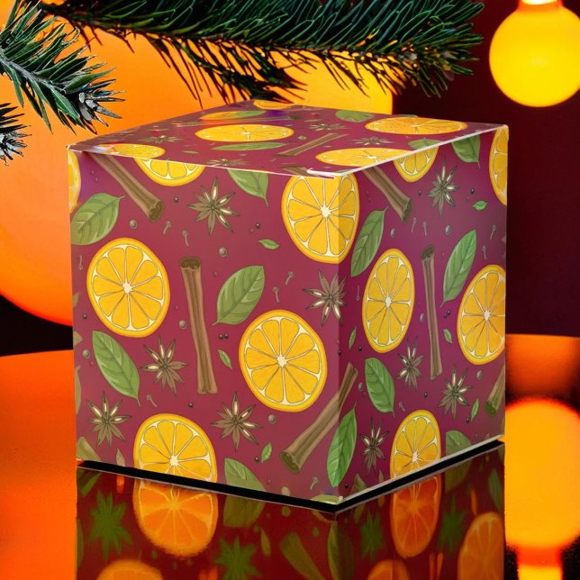 Christmas mulled wine spicy burgundy favour box (Christmas mulled wine spicy burgundy favor boxes)