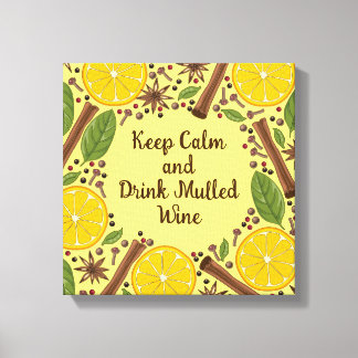 Christmas mulled wine spicy yellow canvas print