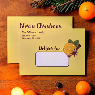 Christmas mulled wine spicy yellow envelope