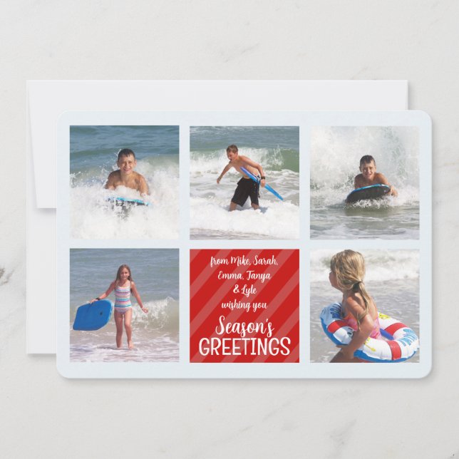 Christmas Multi 5 Photo Collage Red Cardinal   (Front)