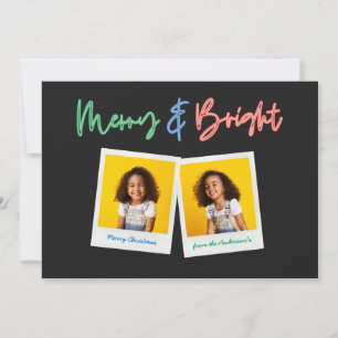 Christmas multi photo bright modern colourful neon announcement