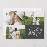 Christmas multi three photo family modern joyful