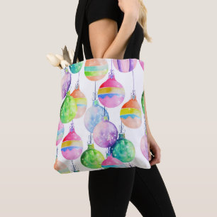 Christmas Multicolor Balls Ornaments Tote Bag