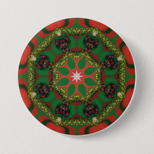 CHRISTMAS ~ Multicoloured Button (Front)