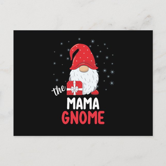 Christmas Mum Mama Cute Gnome Postcard (Front)