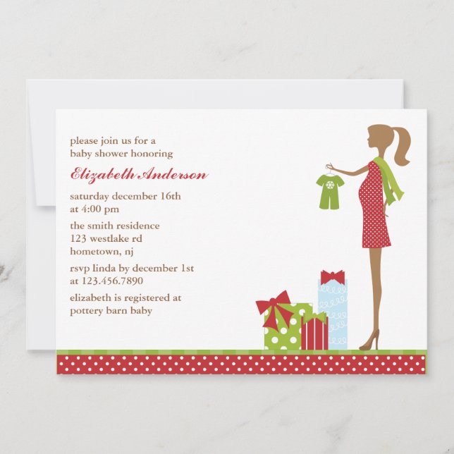 Christmas Mum To Be Baby Shower Invitation (Front)