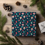 Christmas Mushroom Pattern Holiday Wrapping Paper<br><div class="desc">This design may be personalised in the area provided by changing the photo and/or text. Or it can be customised by choosing the click to customise further option and delete or change the colour of the background, add text, change the text colour or style, or delete the text for an...</div>