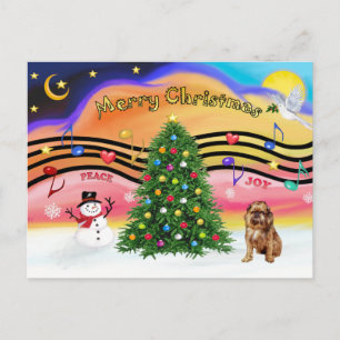 Christmas Music 2 - Brussels Griffon 1 Holiday Postcard