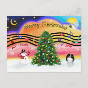 Christmas Music 2 - Japanese Chin Holiday Postcard