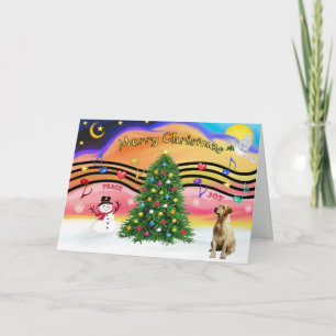 Christmas Music 2 - Labrador (Yellow) Holiday Card