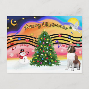 Christmas Music 2 - Saint Bernard 1 Holiday Postcard