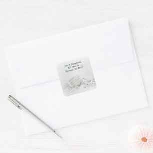 Christmas Music and Ornaments In Snow Square Sticker