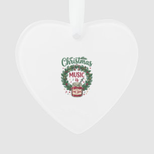 Christmas Music Is Jam Jar Pine Wreath Headphones Ornament