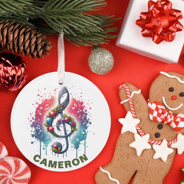 Christmas Music Lover Custom Name Ornament (Creator Uploaded)