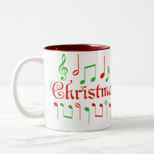 Christmas Music Mug! Two-Tone Coffee Mug