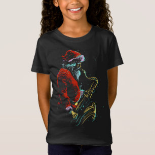 Christmas Musical Santa Hat Saxophone Gift T-Shirt