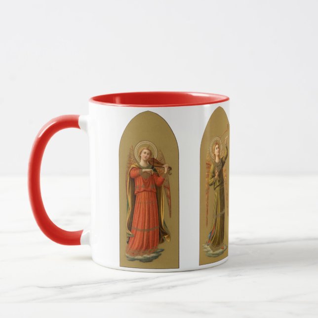 Christmas Musician Angels, Vintage Renaissance Mug (Left)