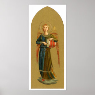 Christmas Musician Angels, Vintage Renaissance Poster