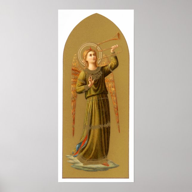 Christmas Musician Angels, Vintage Renaissance Poster (Front)
