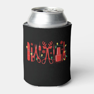 Christmas Nail Tech Tools Reindeer Antlers Lights Can Cooler