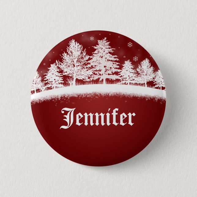 Christmas Name Badge Template Red Buttons (Front)