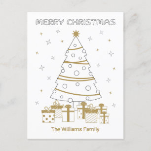 Christmas Name Fun Colouring Unique Custom Holiday Postcard