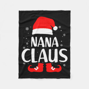 Christmas Nana Claus Leopard Family Matching Pajam Fleece Blanket