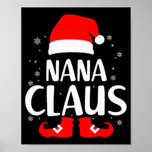 Christmas Nana Claus Leopard Family Matching Pajam Poster