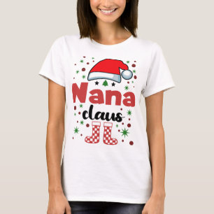 Christmas Nana Family Wife Santa Hat T-Shirt